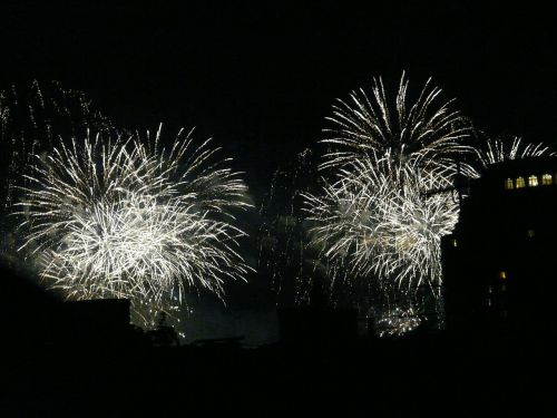 fireworks explode night