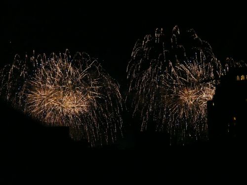 fireworks explode night