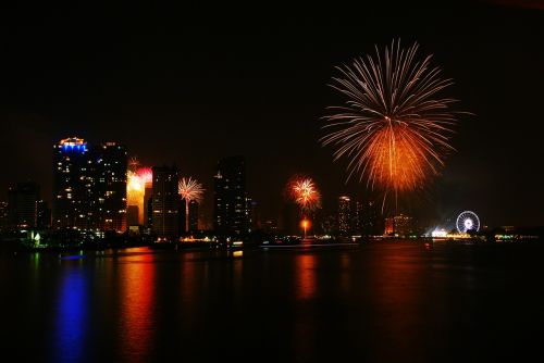 fireworks happy new year bangkok