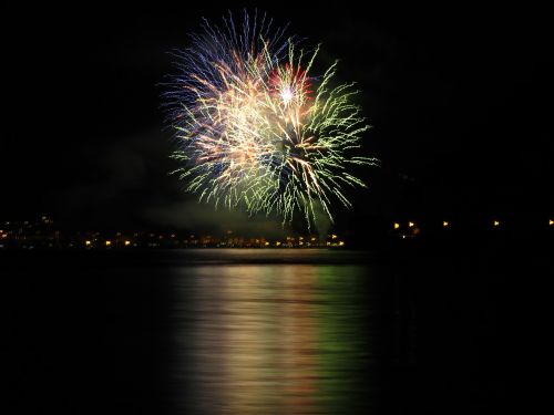 fireworks mirroring night