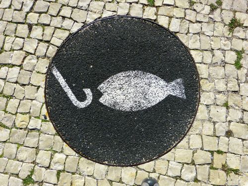 fish fishhook mosaic
