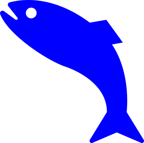 fish blue jump
