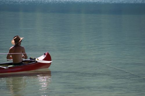 fish canoeing lake