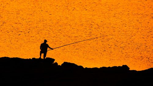 fisherman sea evening