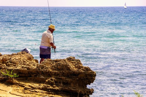 fisherman  fishing  sea