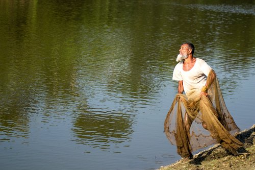 fisherman  fishing  net
