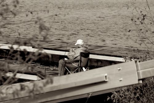 fishing lake man