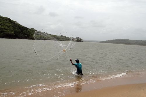 fishing cast-net terekhol river