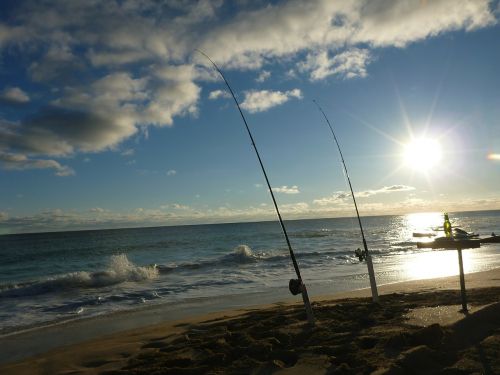 fishing relaxing beach