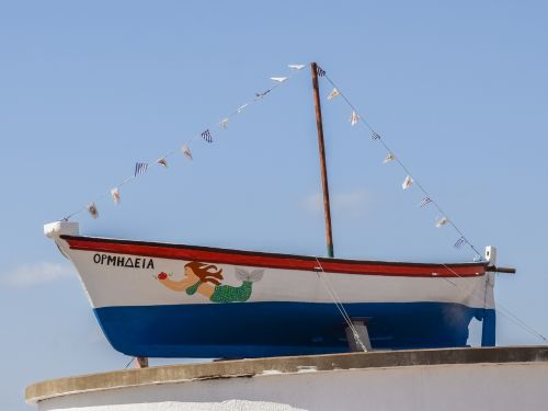 fishing boat mermaid motif