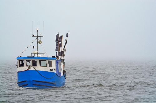 fishing boat baltic sea fog