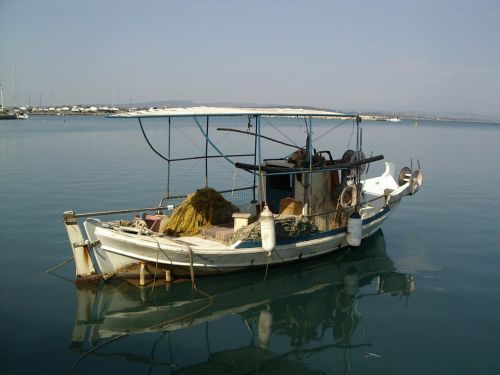 fishing boat mediterranean mirroring