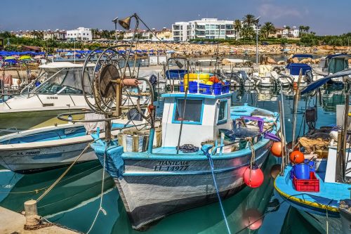 fishing boat reflections harbor