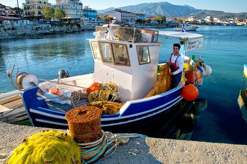 fishing boat  samos  greece