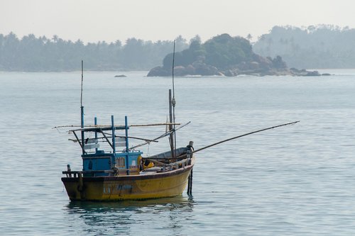 fishing boat  sri lanka  sea