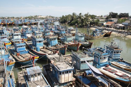 fishing boat  port  lagi