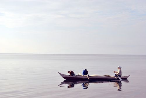fishing boat asia lake