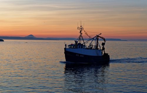 fishing boat boat sunset