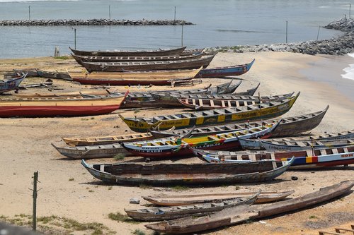 fishing boats  ghana  coast