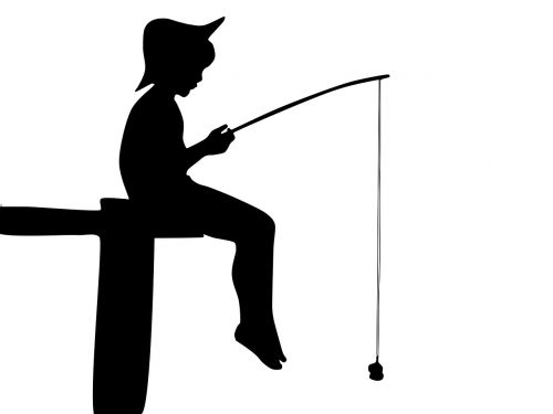 fishing boy silhouette home