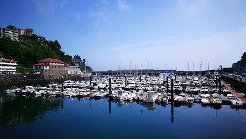 fishing port  sky  blue