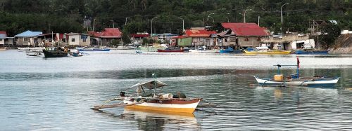 fishing village river boats