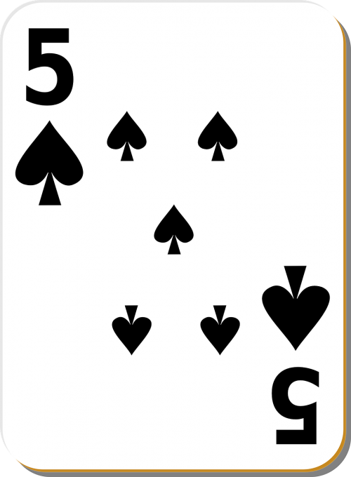 five spades playing cards