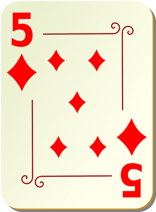 five diamonds playing cards