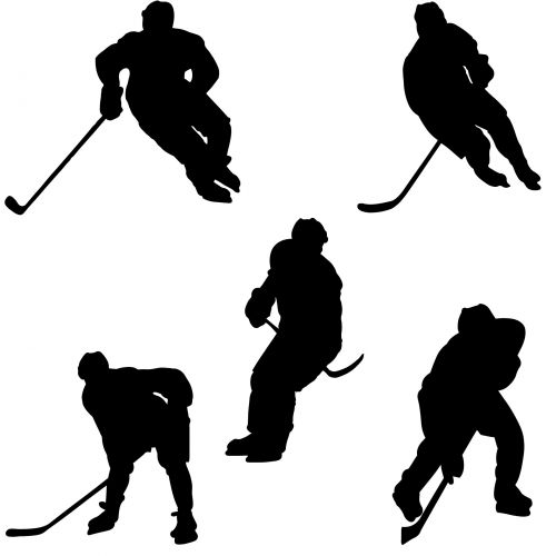Five Hockey Players