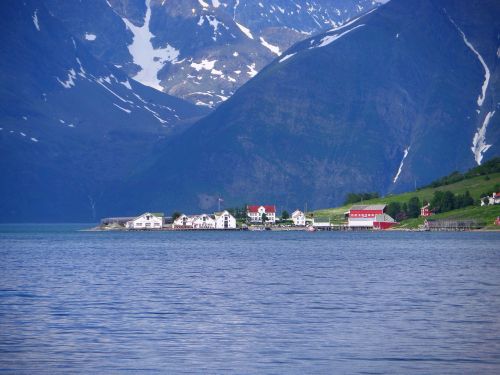 fjord village sea
