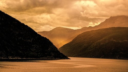 fjord  norway  sunrise