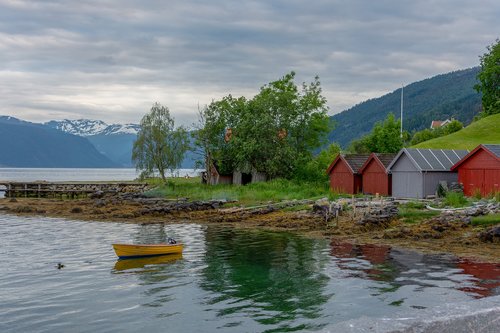 fjord  air  clouds