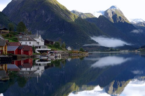 fjord  reflection  water