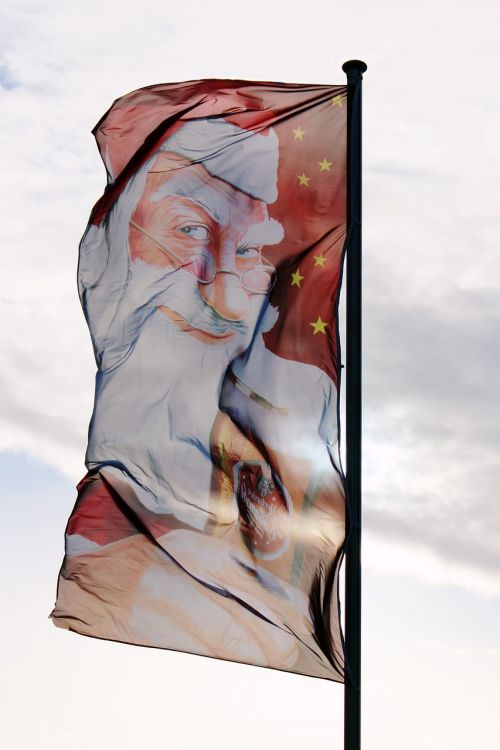 flag santa claus christmas