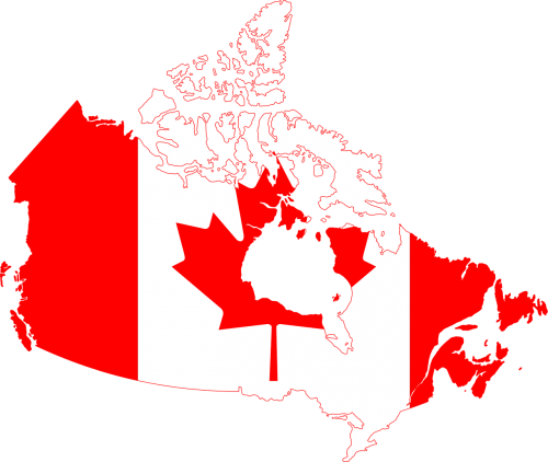 flag canada geographical map