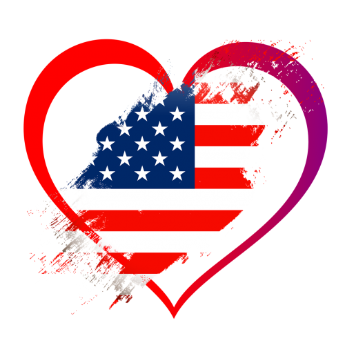 flag heart love