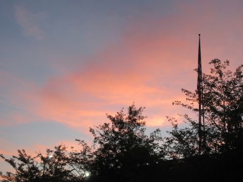 flag sky sunset