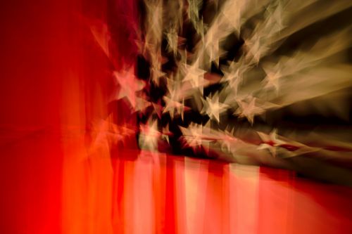 flag stars blur