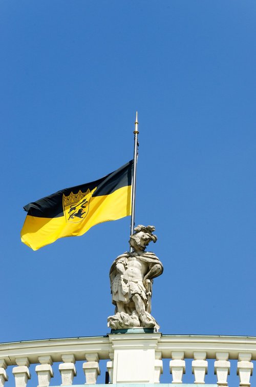 flag  baden württemberg  statue