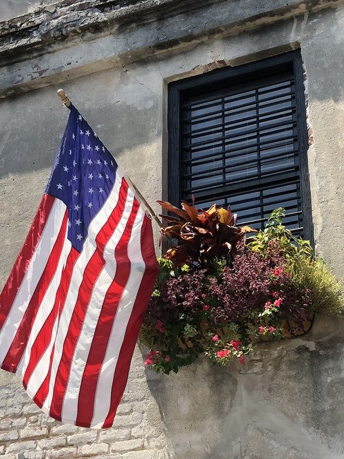 flag  america  window