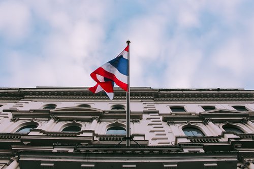 flag  thai  sky