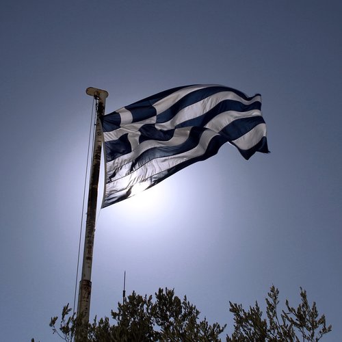 flag  greece  athens