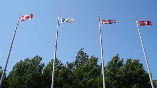 flags flagpoles blown