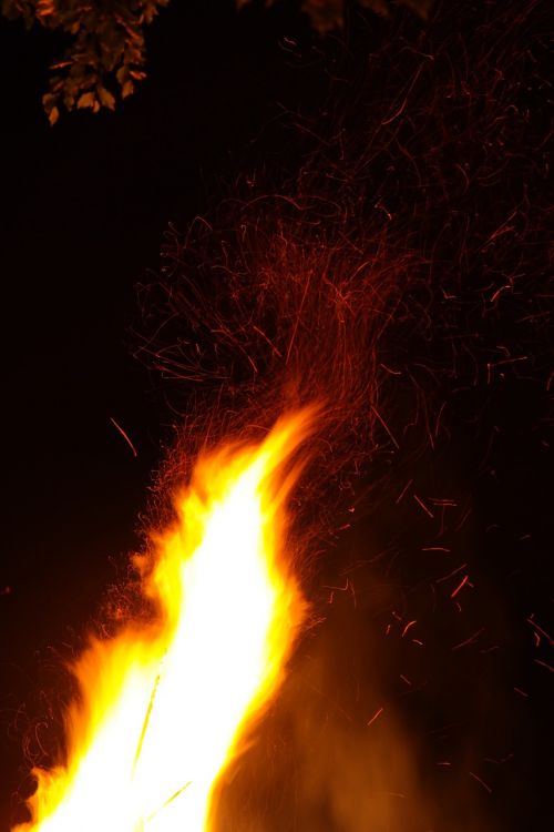 flame blaze flying sparks