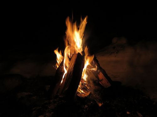 flames fire campfire
