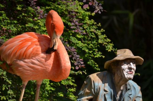 flamingo statue colorful