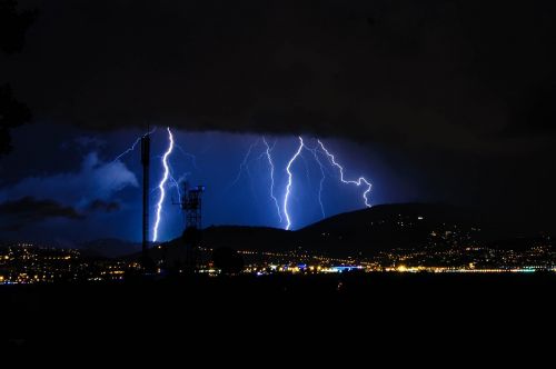 flash thunderstorm flash of lightning
