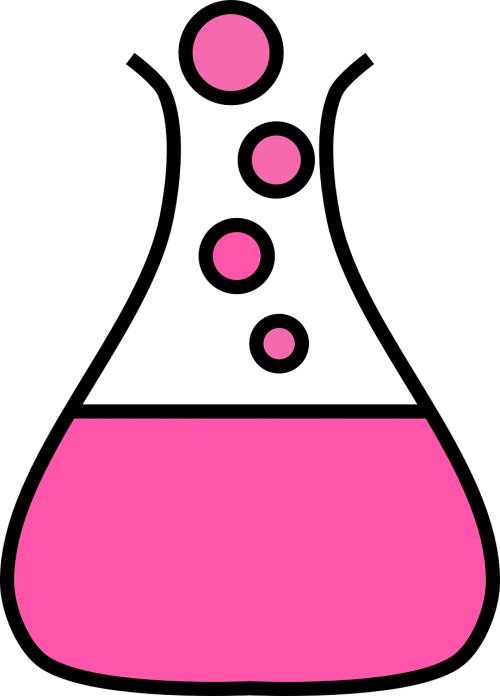 flask pink fluid