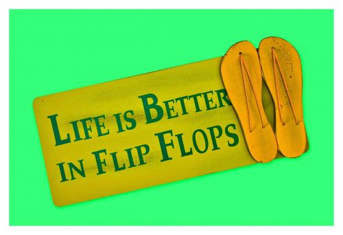 flip flops shield postcard