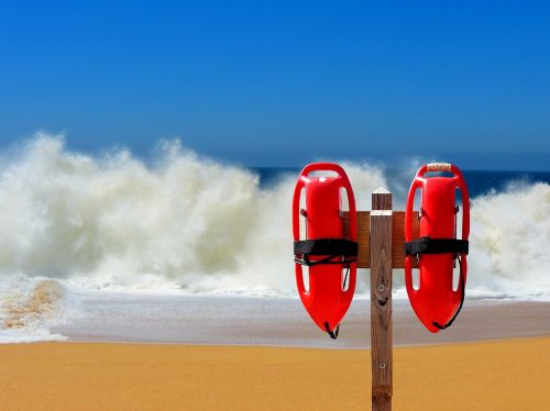 float lifeguard on duty beach guard